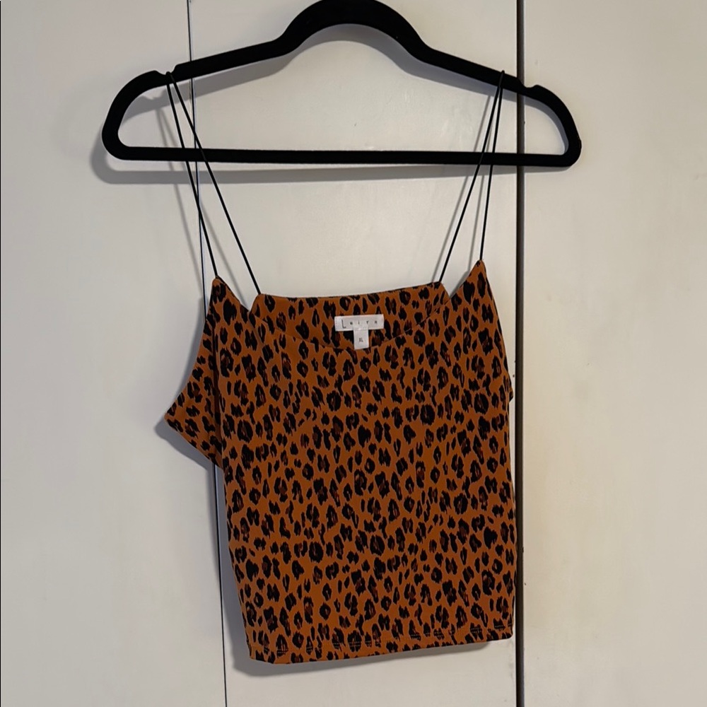 Leith Brown Leopard Print Camisole Crop Top